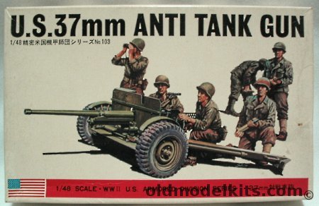 Bandai 1/48 US 37mm Anti-Tank Gun and Crew, 8291-200 plastic model kit